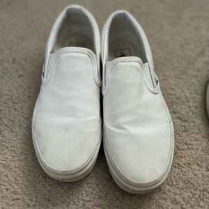 Women’s white slip on vans